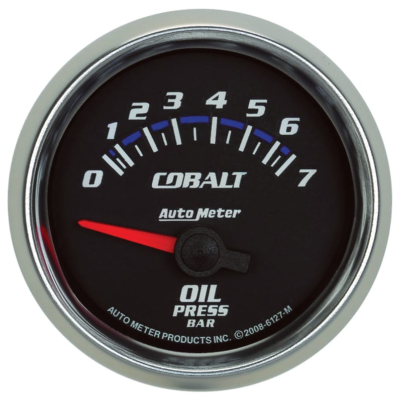 AutoMeter — Autometer Cobalt 52mm 0-7 BAR Short Sweep Electric Oil Pressure Gauge
GA 2" OILP 7BAR E CB