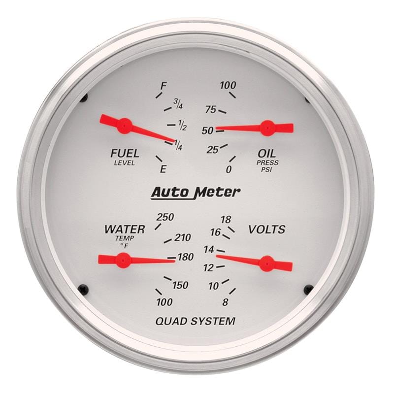 AutoMeter — AutoMeter Gauge Quad 5in. 240 Ohm(e) to 33 Ohm(f) Elec Arctic White
GA 5" QUAD 240-33 AW