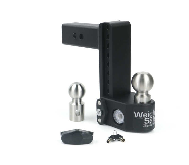 Weigh Safe — Weigh Safe 8in Drop Hitch w/Built-in Scale & 2.5in Shank (10K/22K GTWR) - Steel