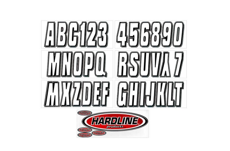 Hardline — Hardline Boat Lettering Registration Kit 3 in. - 320 Silver/Black