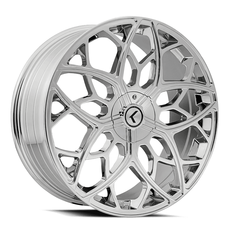 Kraze Wheels — Kraze KR184 Ricochet 22x8.5 / 5x115/120 BP / 38mm Offset / 74.1mm Hub Chrome Wheel
KRAZE KR184