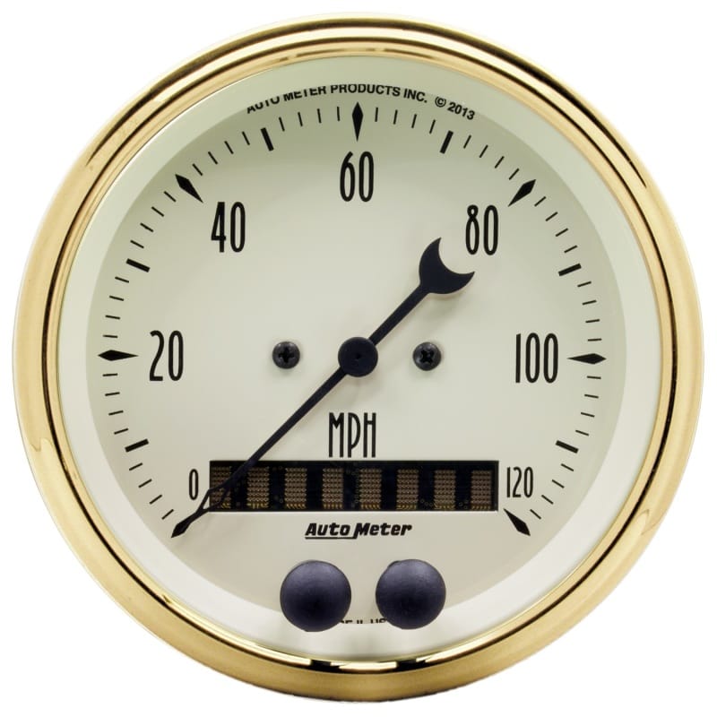 AutoMeter — AutoMeter Golden Oldies 3-3/8in 0-120MPH (GPS) Speedometer Gauge
3-3/8" SPEEDO, 120 M