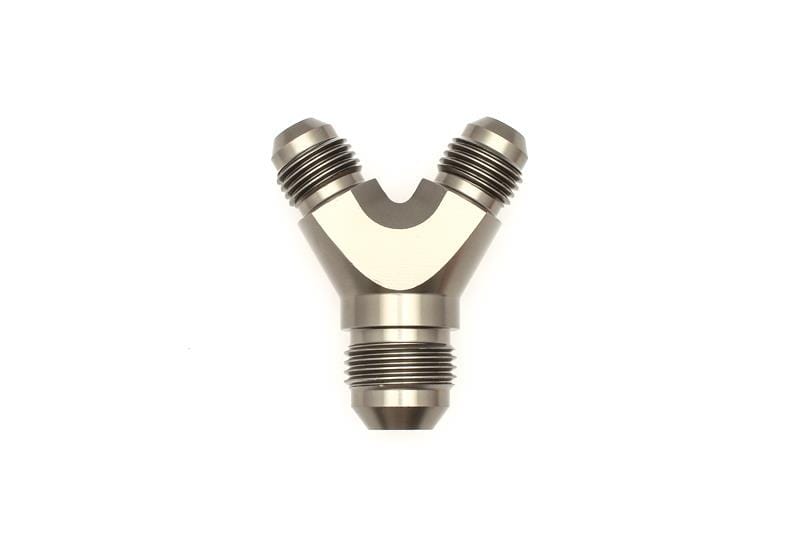 DeatschWerks — DeatschWerks 6AN Male Flare + 6AN Male Flare to 8AN Male Flare Y Block Fitting