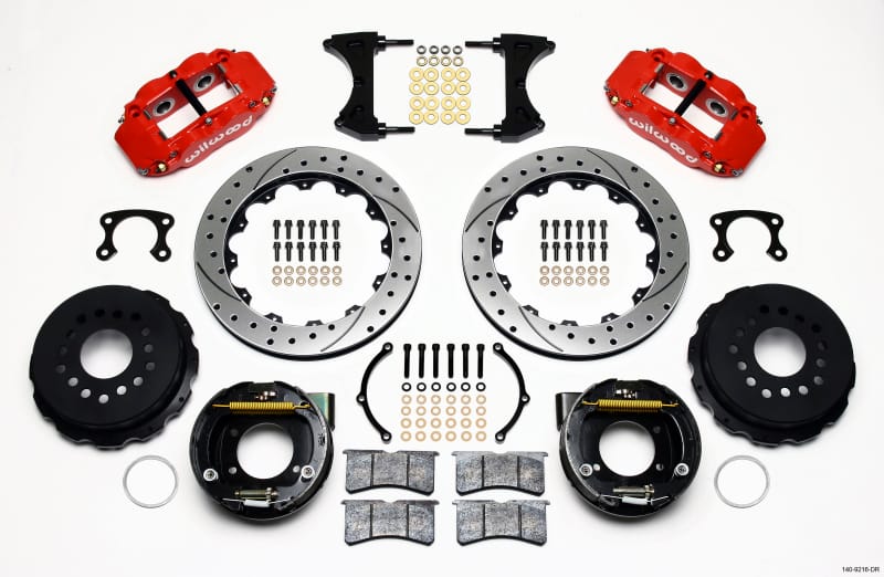 Wilwood — Wilwood Narrow Superlite 4R Rear P-Brk Kit 12.88in Drilled Red Small Ford 2.66in Offset
BRAKE KIT