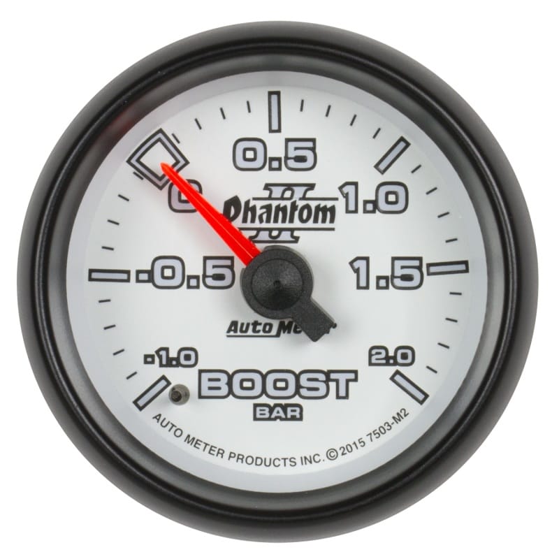 AutoMeter — Autometer Phantom II Gauge Vac/Boost 2 1/16in -1 - +2 Bar Mechanical Phantom II
2-1/16" BOOST-VAC, -