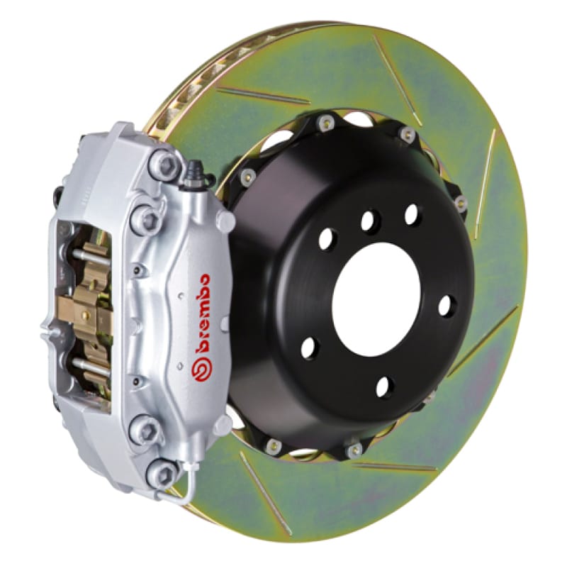 Brembo — Brembo 01-06 M3 Rear GT BBK 4 Piston Cast 2pc 345x28 2pc Rotor Slotted Type-1-Silver