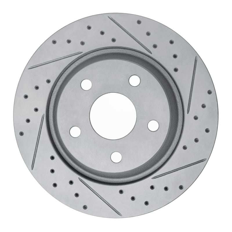 R1 Concepts — R1 12-18 Jeep Wrangler Front Right Drilled & Slotted Geo-Carbon Rotor