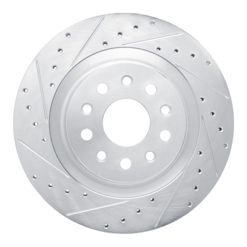 R1 Concepts — R1 21-25 Dodge Charger Daytona Rear Left Drilled & Slotted Silver Brake Rotor