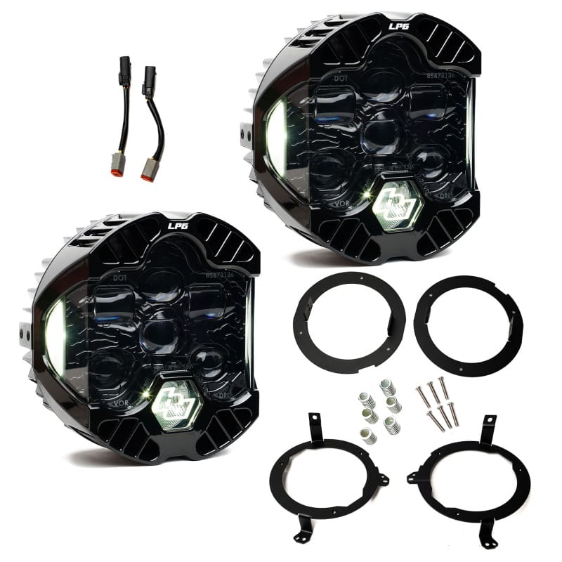 Baja Designs — Baja Designs 18-25 Jeep Wrangler JL / 20-25 Gladiator JT DOT LP6 LED Headlight Kit - Clear/White