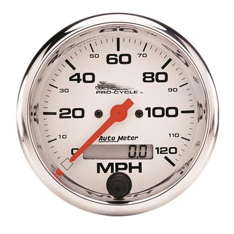 AutoMeter — Autometer Pro-Cycle Gauge Speedo 3 3/4in 120 Mph Elec White
3.75" SPD 120M WT PC