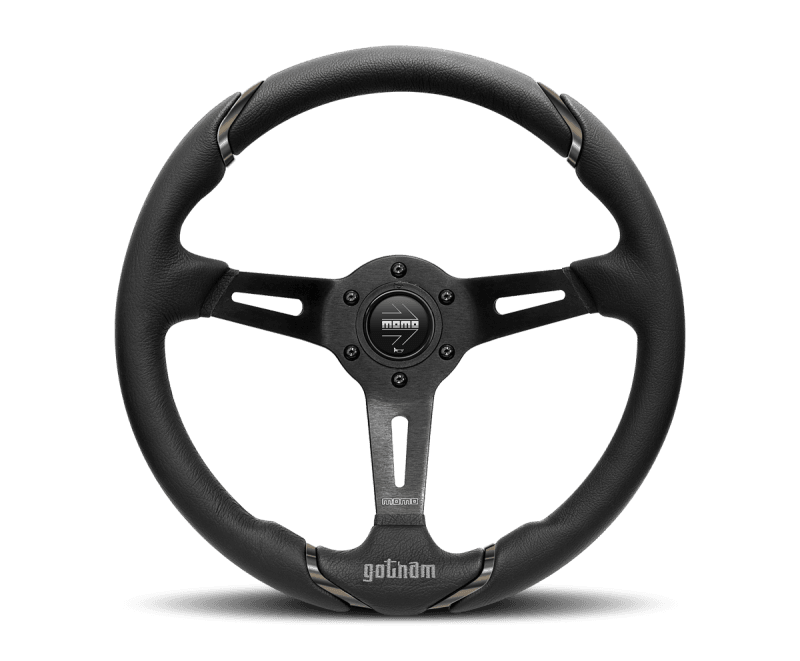 MOMO — Momo Gotham Steering Wheel 350 mm - Black Leather/Black Spokes