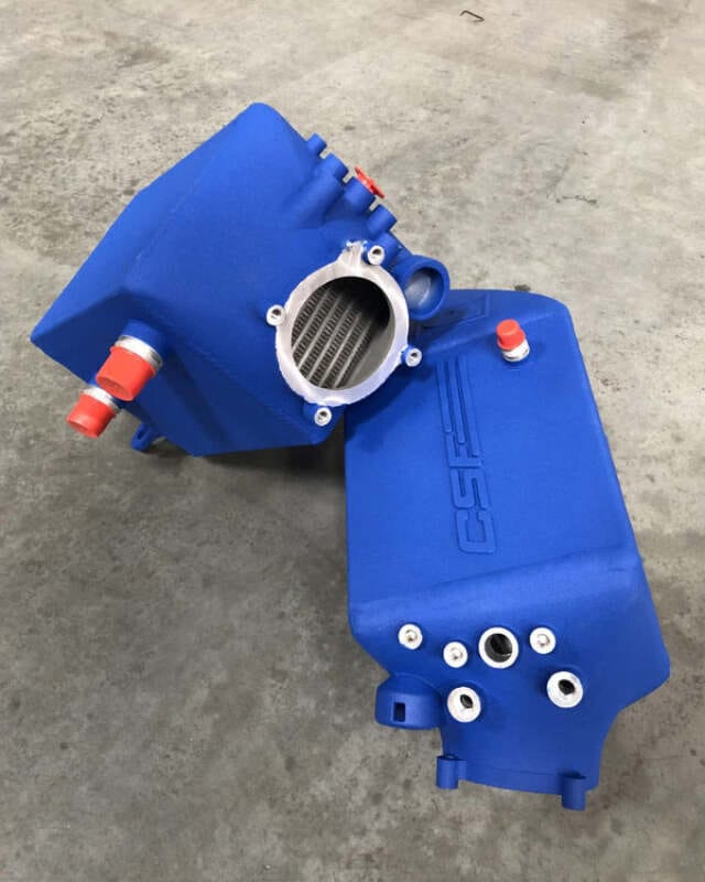 CSF — CSF 12-16 BMW M5 (F10) / 12-18 BMW M6 (F06/F12/F13) Twin Charge-Air-Cooler Set - Crinkle Blue