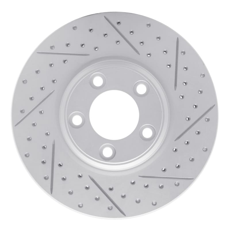 R1 Concepts — R1 00-06 Ford Thunderbird Front Right Drilled & Slotted Geo-Carbon Rotor