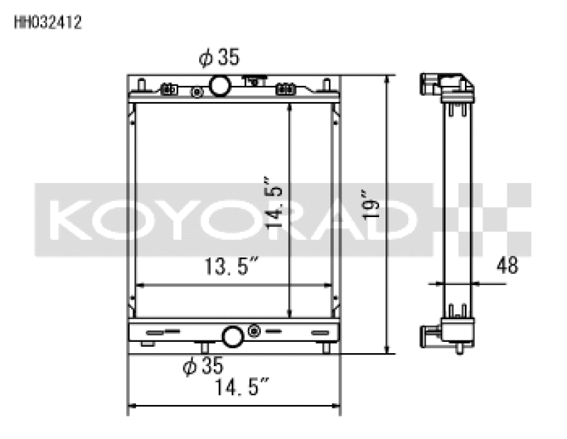 Koyo — Koyo 03-07 Mitsubishi Evolution 7/8/9 Turbo (MT) Half-Size RACE Radiator
Racing Radiator