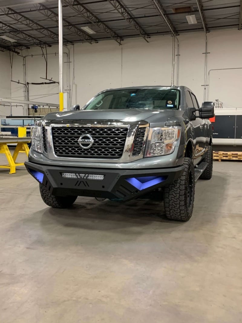 Road Armor — Road Armor 16-19 Nissan Titan XD SPARTAN Rear Bumper - Tex Blk
