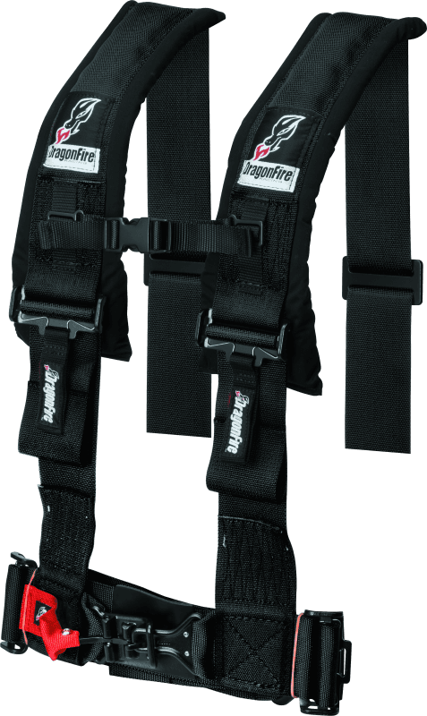 DragonFire Racing — Harness Restraint, H-Style, 4-Point, 3 in. Buckle, Black
