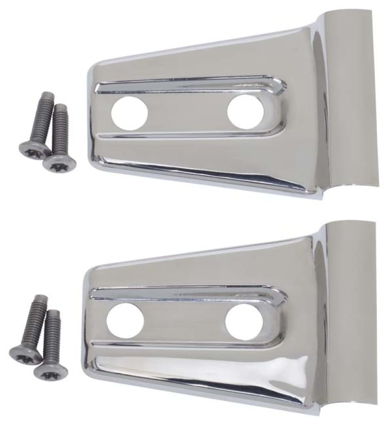 Kentrol — Kentrol 07-18 Jeep Wrangler JK Hood Hinge Overlays Pair - Polished Silver