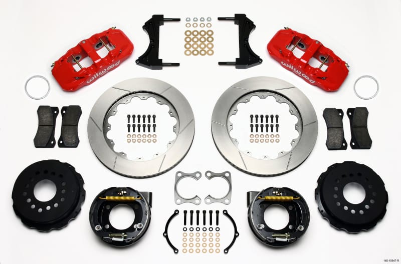 Wilwood — Wilwood AERO4 Rear P-Brake Kit 14.00in Red Big Ford Old Style 2.36in Offset
BRAKE KIT