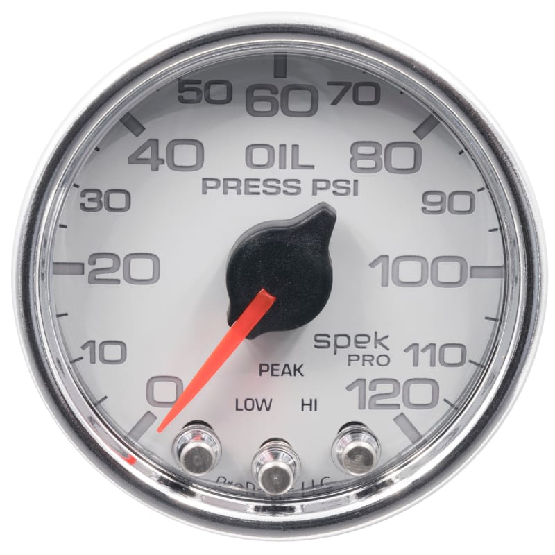 AutoMeter — Autometer Spek-Pro 2-1/16in 0-120 PSI Digital Stepper Motor w/Peak & Warn Oil Pressure Gauge
GA 2" OILP WCC SPEK