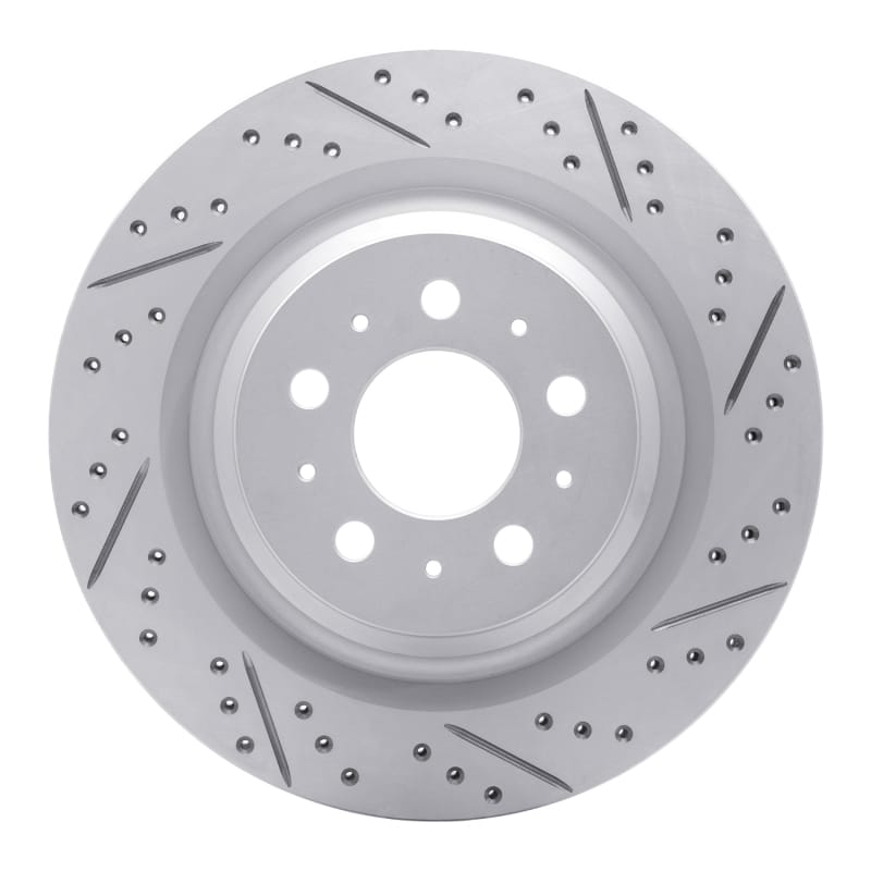 R1 Concepts — R1 17-25 Tesla Model Y Rear Right Drilled & Slotted Geo-Carbon Rotor