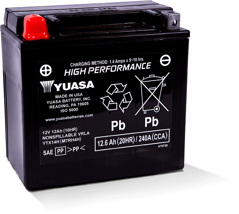 Yuasa Battery — Yuasa YTX14AH Maintenance Free AGM 12-Volt Battery