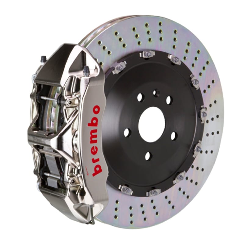 Brembo — Brembo 08-09 F430 Scuderia Front GTR BBK 6 Piston Billet405x34 2pc Rotor Drilled- Nickel Plated