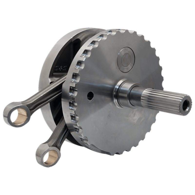 S&S Cycle — S&S Cycle 2007+ BT B-Style 4-3/8in Stroke Flywheel Assembly w/ Sprocket Shaft Bearing Race