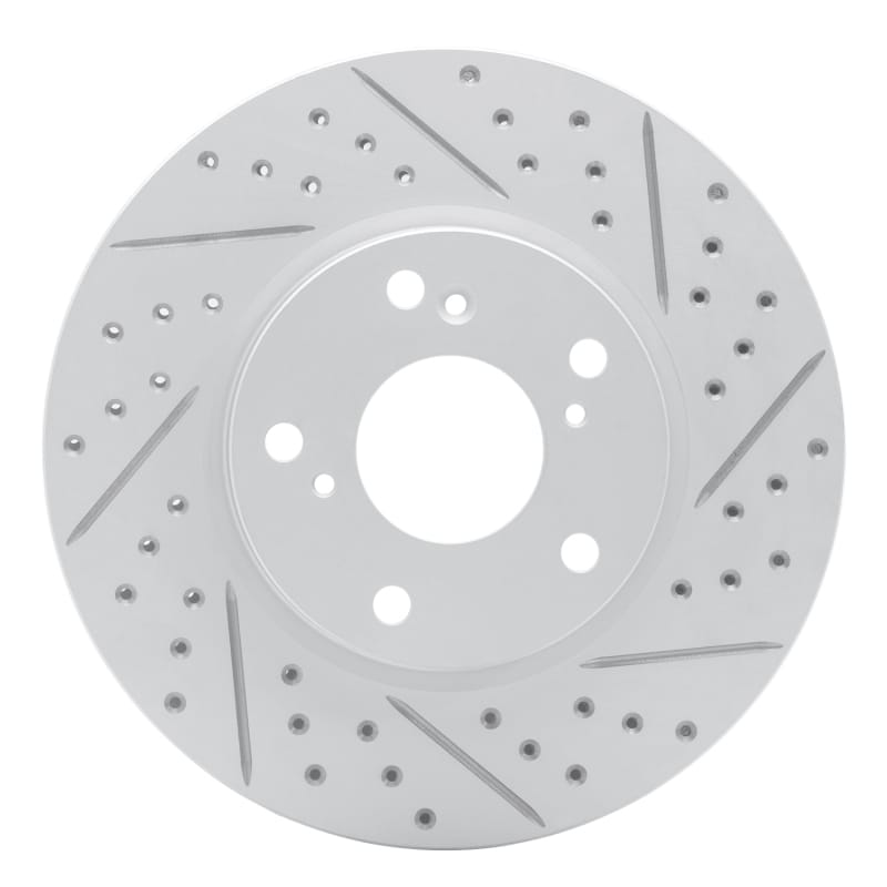 R1 Concepts — R1 16-26 Honda Civic Coupe Front Right Drilled & Slotted Geo-Carbon Rotor