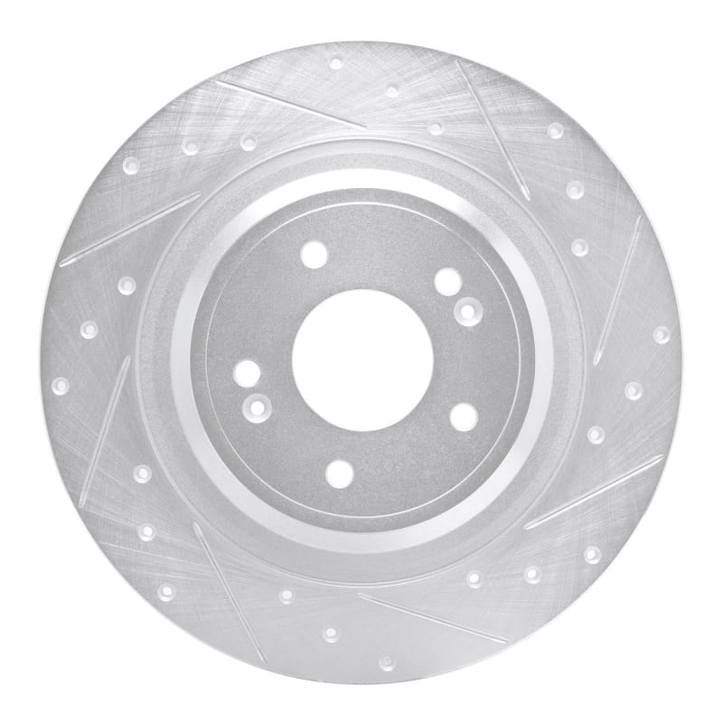 R1 Concepts — R1 22-25 Hyundai Ioniq 5 Rear Right Drilled & Slotted Silver Brake Rotor