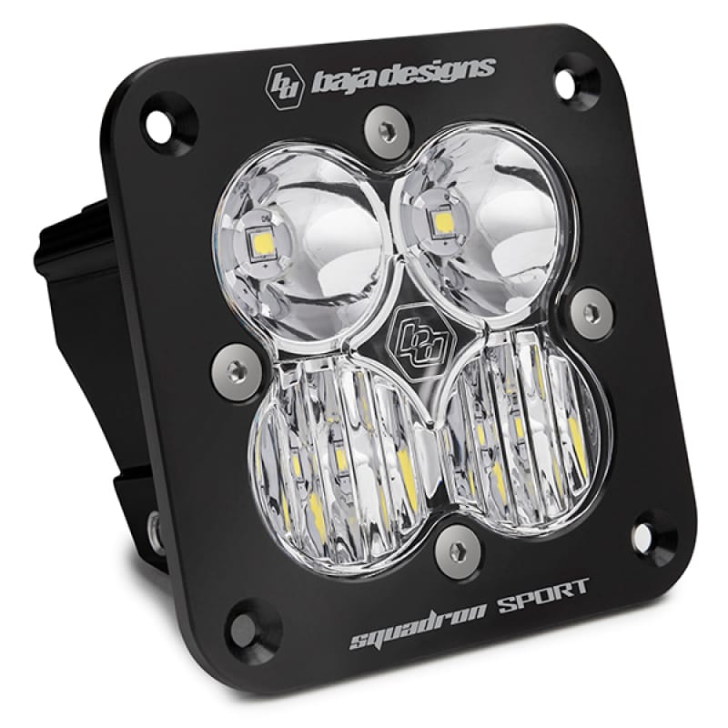 Baja Designs — Baja Designs Squadron Sport Driving/Combo Pattern Flush Mount Black LED Light Pod - Clear
