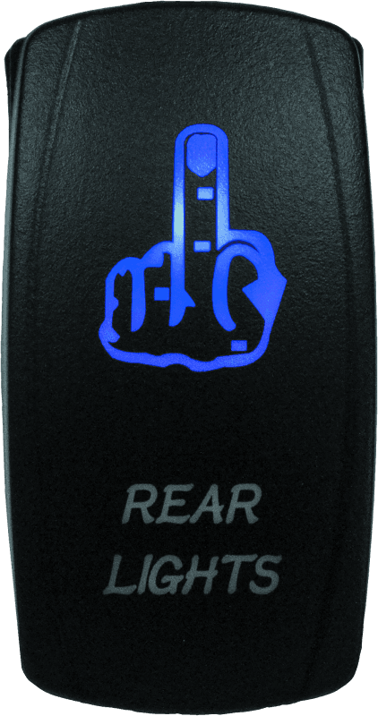DragonFire Racing — Dual LED Switch, Laser-Etched, Finger Rear Light On/Off, Blue