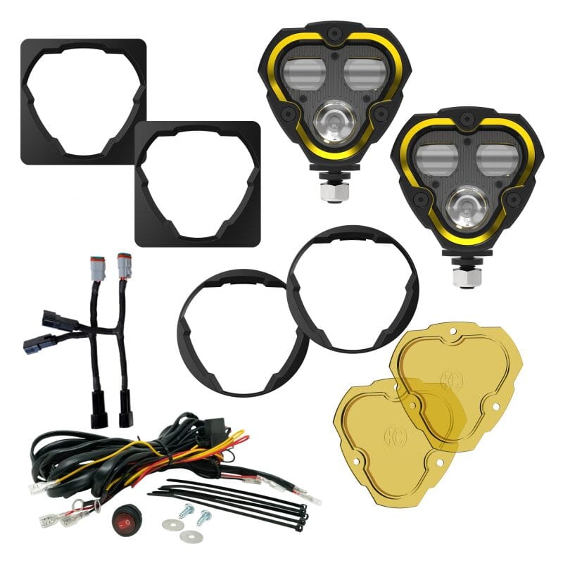 KC HiLiTES — KC HiLiTES FLEX ERA 3 Dual Mode SAE Fog Lights - 2-Light Master Kit for Jeep Aftermarket Bumpers