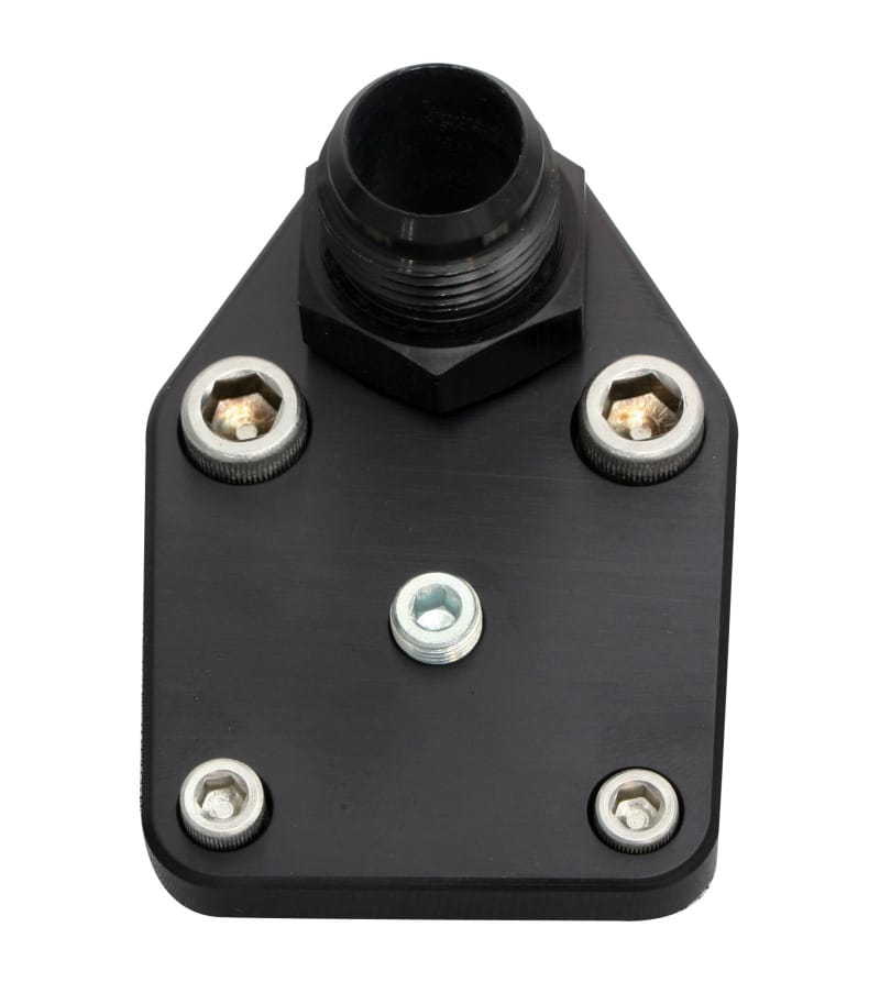 Moroso — Moroso Chevrolet Small Block Fuel Pump Block-Off Plate w/Fitting - Billet Aluminum