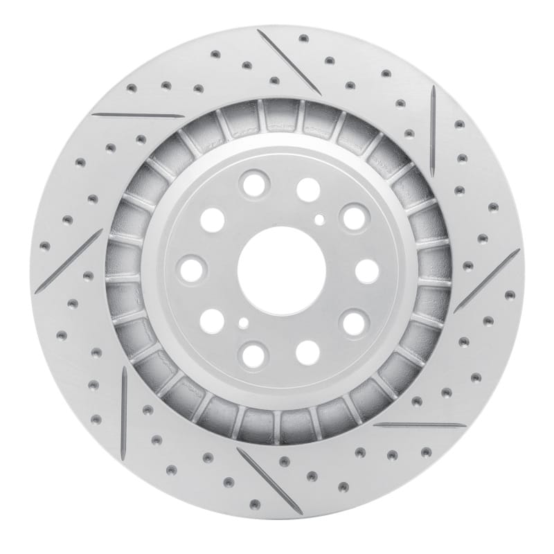 R1 Concepts — R1 18-23 Lexus Ls500 Right Rear Drilled & Slotted Geo-Carbon Rotor