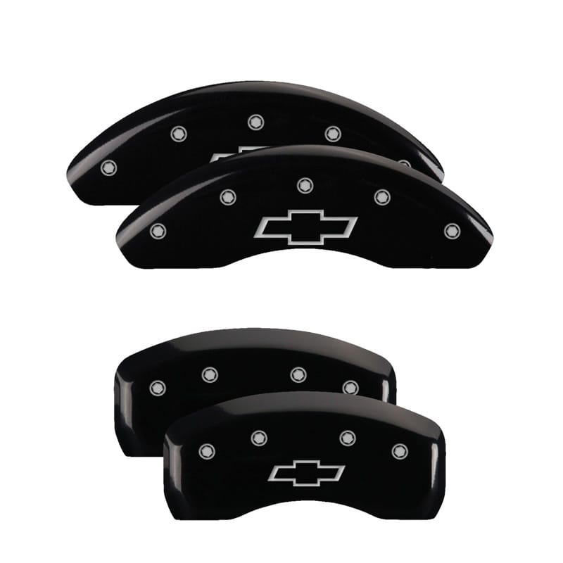 MGP — MGP 4 Caliper Covers Engraved Front & Rear Bowtie Black Finish Silver Char 2019 Chevrolet Bolt EV
Caliper Covers