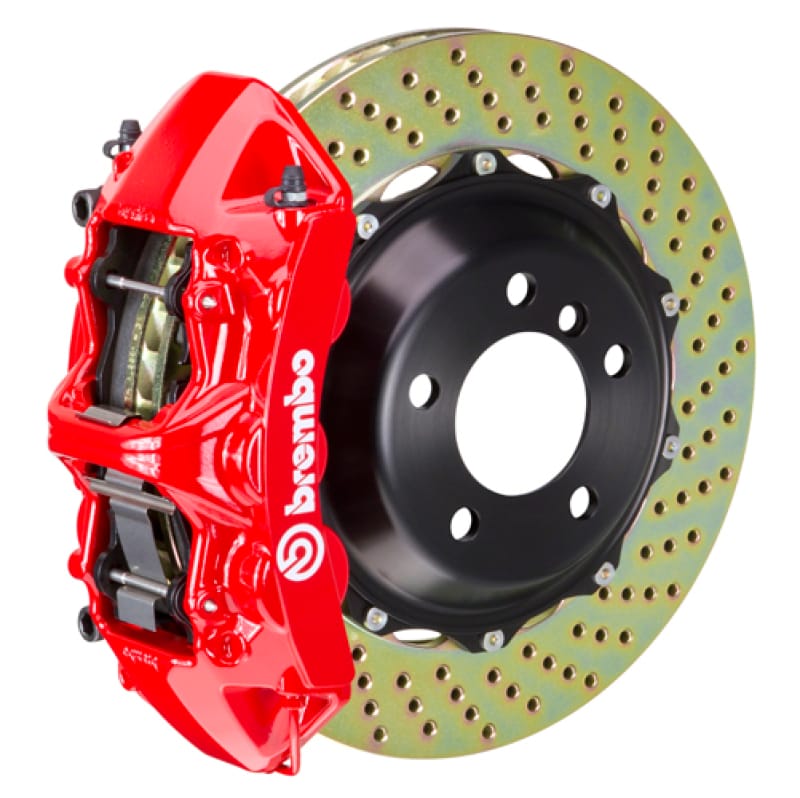 Brembo — Brembo 20+ Corvette C8/C8 Z51 Front GT BBK 6 Piston Cast 380x32 2pc Rotor Drilled-Red