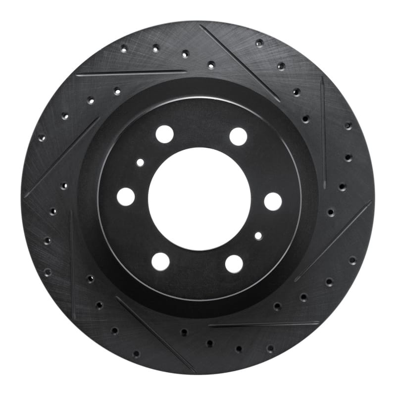 R1 Concepts — R1 2022-2025 Lexus LX600 Front Right Drilled & Slotted Black Brake Rotor