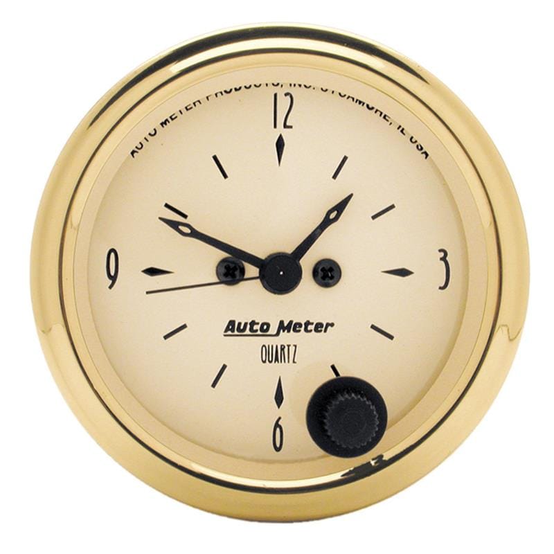 AutoMeter — GAUGE, CLOCK, 2 1/16", 12HR, ANALOG, GOLDEN OLDIES