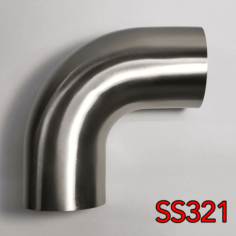 Stainless Bros — Stainless Bros 3.5in SS321 90 Deg Mandrel Bend Elbow - 1.5D Radius 16GA/.065in Wall (Leg)