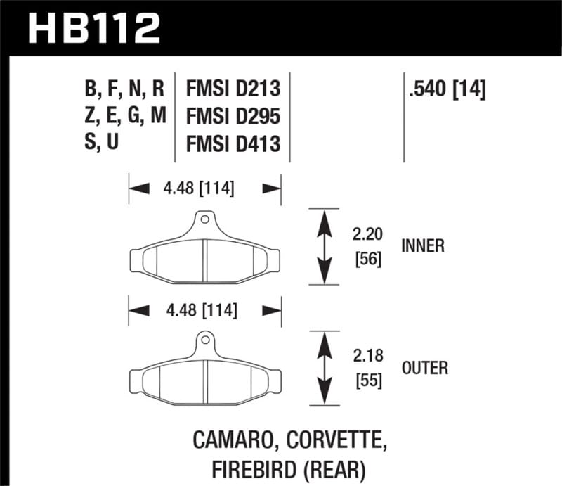 Hawk Performance — Hawk 88-89 Chevrolet Camaro 2.8L Rear ER-1 Brake Pads
Disc Brake Pad