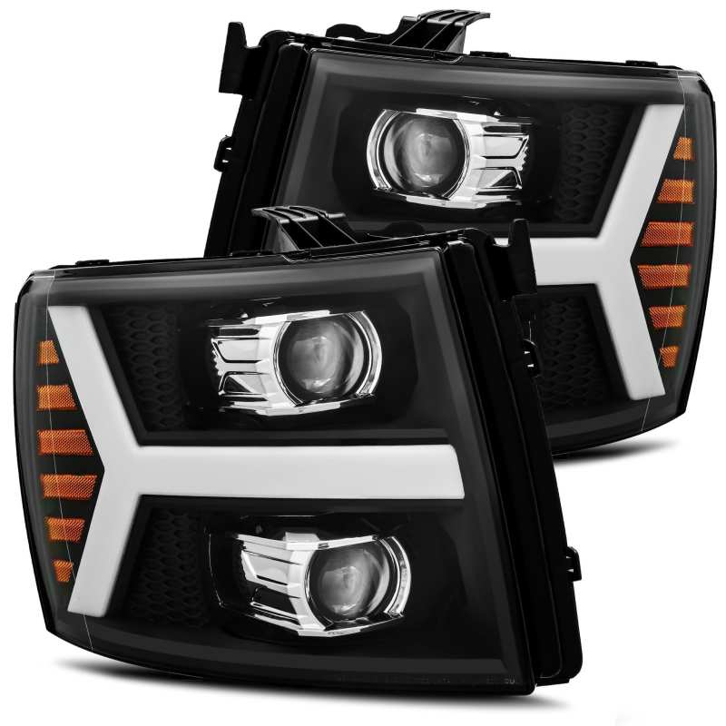 AlphaRex — AlphaRex 07-13 Chevy 1500HD PRO-Series Proj Headlight Plank Style Matte Blk w/Activ Light/Seq Signal
Projector Headlights