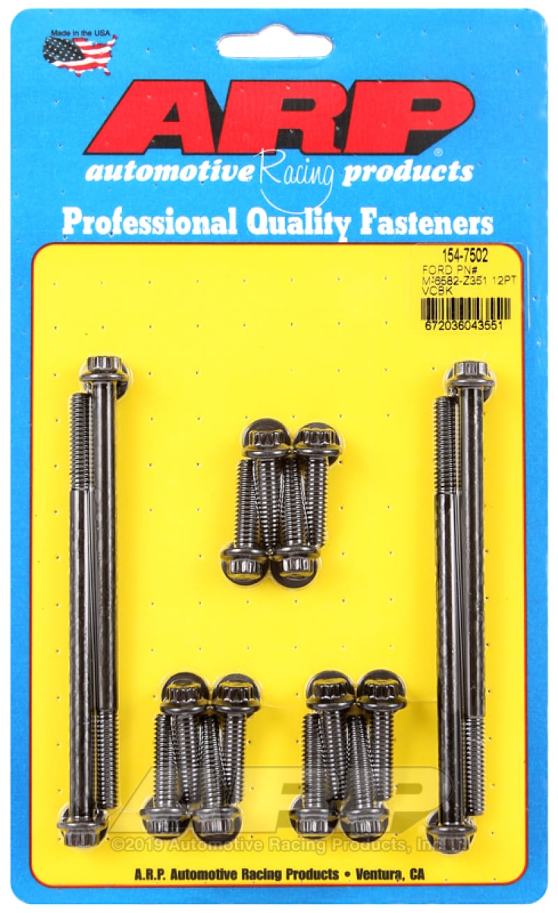 ARP — ARP Small Block Ford Valve Cover 12pt Bolt Kit (For P/N M-6582-Z351)