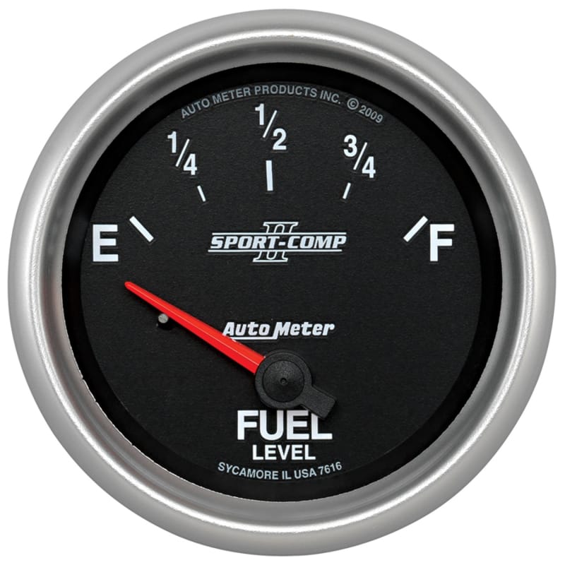 AutoMeter — Autometer Sport-Comp II 2-5/8in Short Sweep Electronic 73-10ohms Fuel Level Gauge
2-5/8" FUEL LEVEL, 7