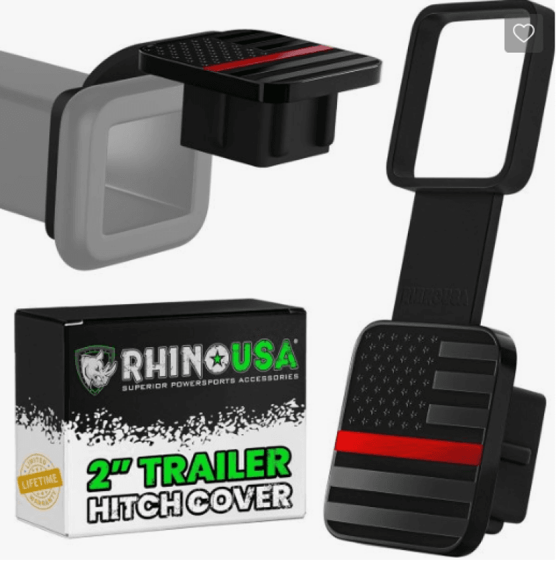 Rhino USA — Rhino USA 2In American Flag Hitch Cover - Black & Red