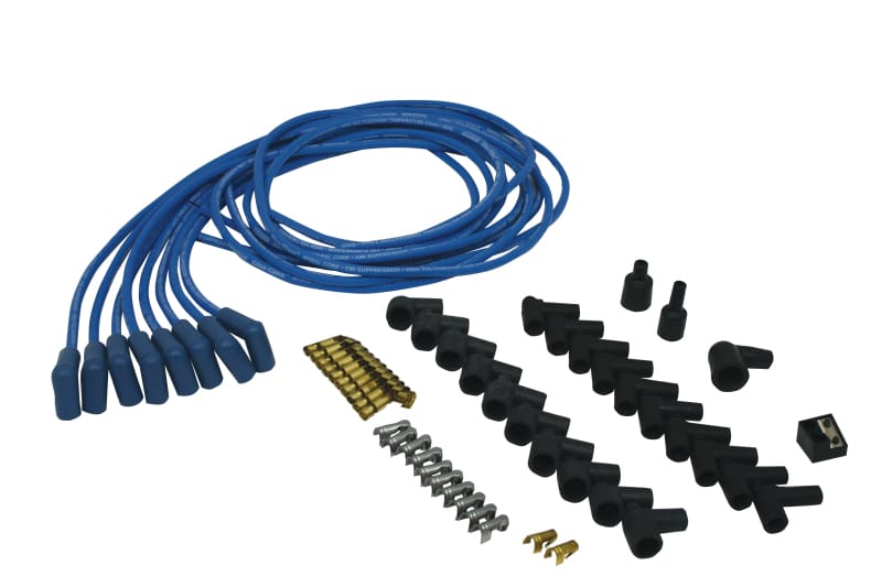 Moroso — Moroso Universal Ignition Wire Set - Blue Max - Spiral Core - Unsleeved - 90 Degree - Blue