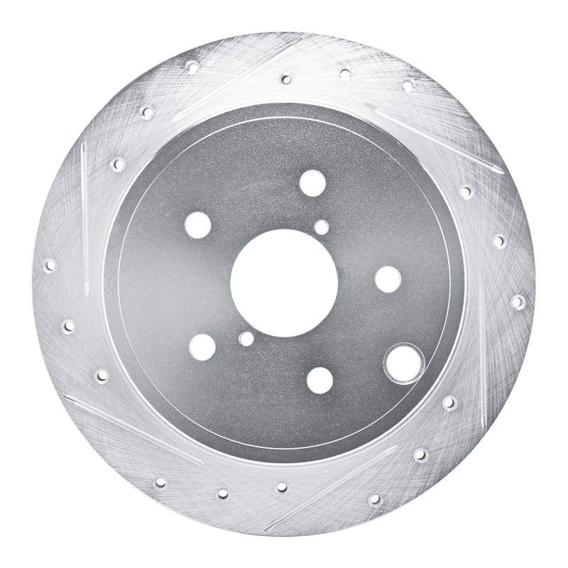 R1 Concepts — R1 22-25 Subaru WRX Rear Left Drilled & Slotted Silver Brake Rotor
