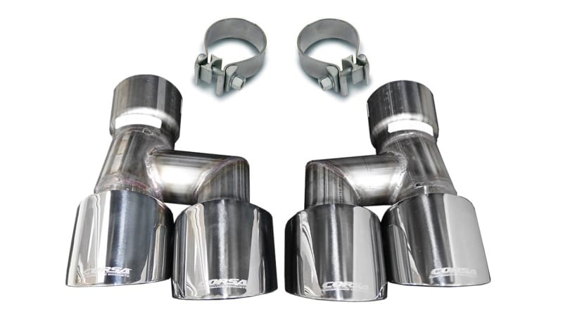 CORSA Performance — Corsa 18-23 4.0in Twin Tip Polished Pro-Series Tip Kit Fits No-Valve Mustang Exhaust Clamps Inc
Exhaust