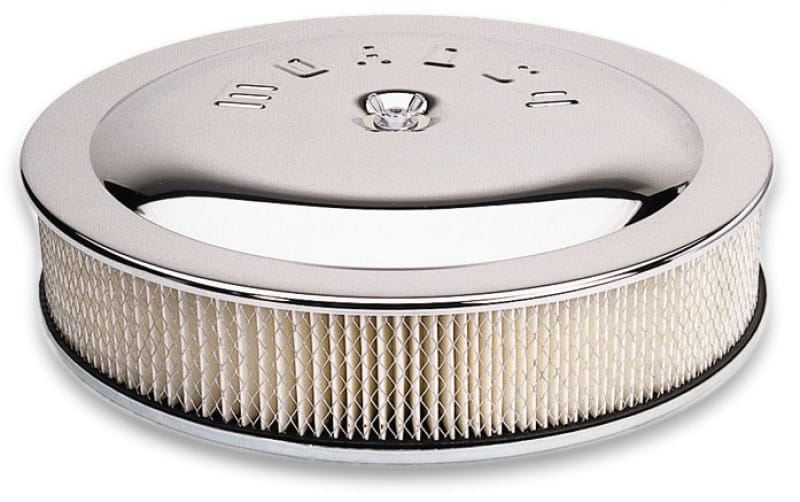 Moroso — Moroso Racing Air Cleaner - 14in x 3in Filter - Flat Bottom - Aluminum - Chrome Plated