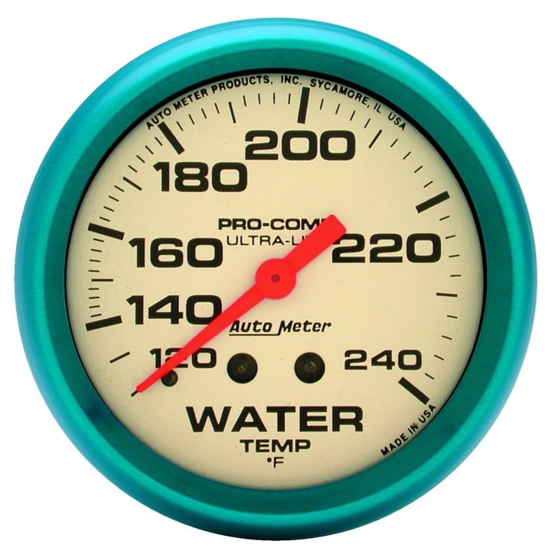 AutoMeter — AutoMeter Gauge Water Temp 2-5/8in. 120-240 Deg. F Mech. Glow In The Dark Ultra-Nite
GA 2.6" WT 240F 6 UN