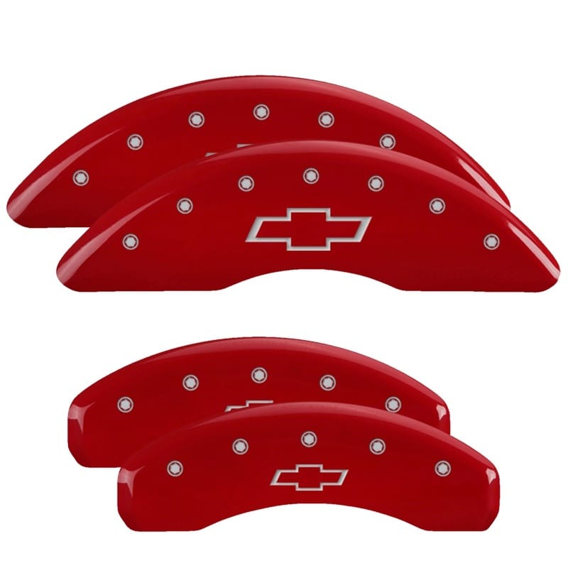 MGP — MGP 4 Caliper Covers Engraved Front & Rear Bowtie Red finish silver ch
Caliper Covers